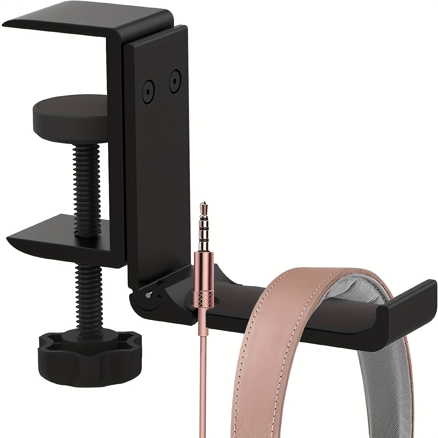 Esports Gaming Desk - All‑Aluminum Foldable Under‑desk Headphone Holder, Snap‑lock