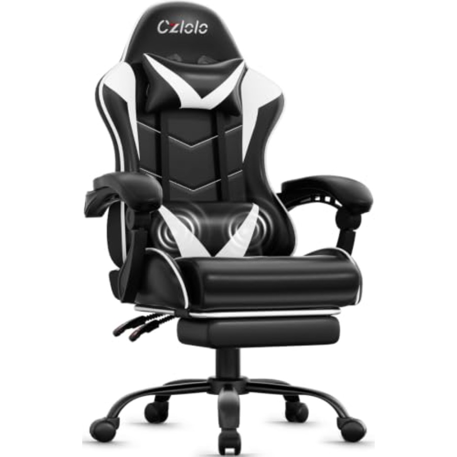 Gaming & Esports District - Gaming Chair with Footrest, Racing Style,