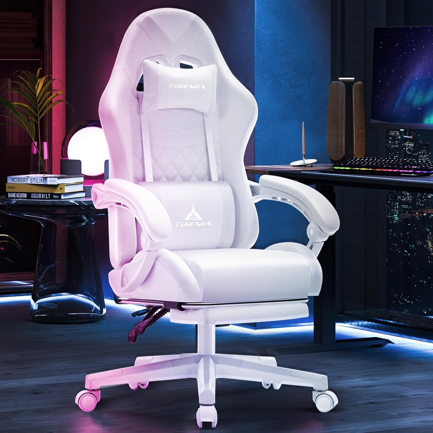White Ergonomic Gaming Chair w - Gaming & Esports District recension och pris