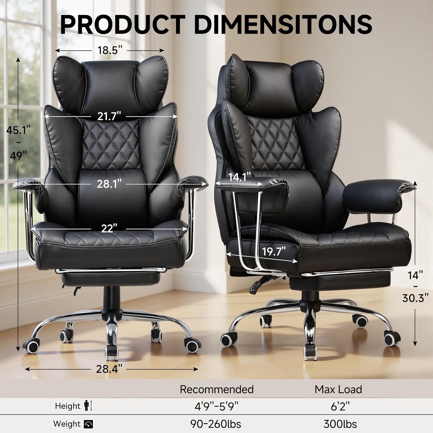 Big and Tall Office Chair with - Gaming & Esports District recension och pris
