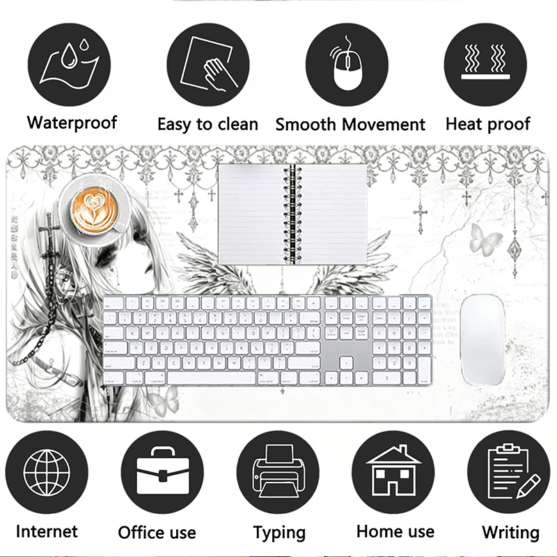 Leather Mousepad Black White A - Esports Gaming Desk recension och pris